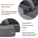 JOIVI Indoor Modular Sectional Sofa, 132'' Corduroy Cloud Couch with Double Chaise, U Shaped Sofas with Deep Seat, Comfy Fluffy Plush Couches, No Assembly Required