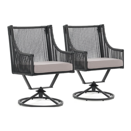 Outdoor 2 Piece Swivel Patio Chair Set