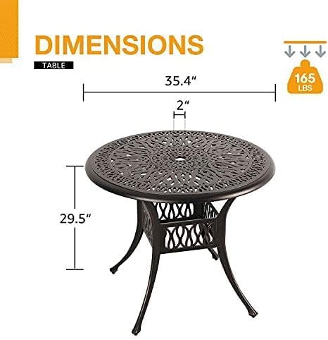 35.4” Cast Aluminum Outdoor Table