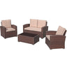 JOIVI 4 Piece PE Rattan Sectional Seating Group