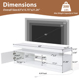 JOIVI LED TV Stand with Power Outlets, Modern High Gloss Entertainment Center for TVs Up to 75", TV Media Console with Storage
