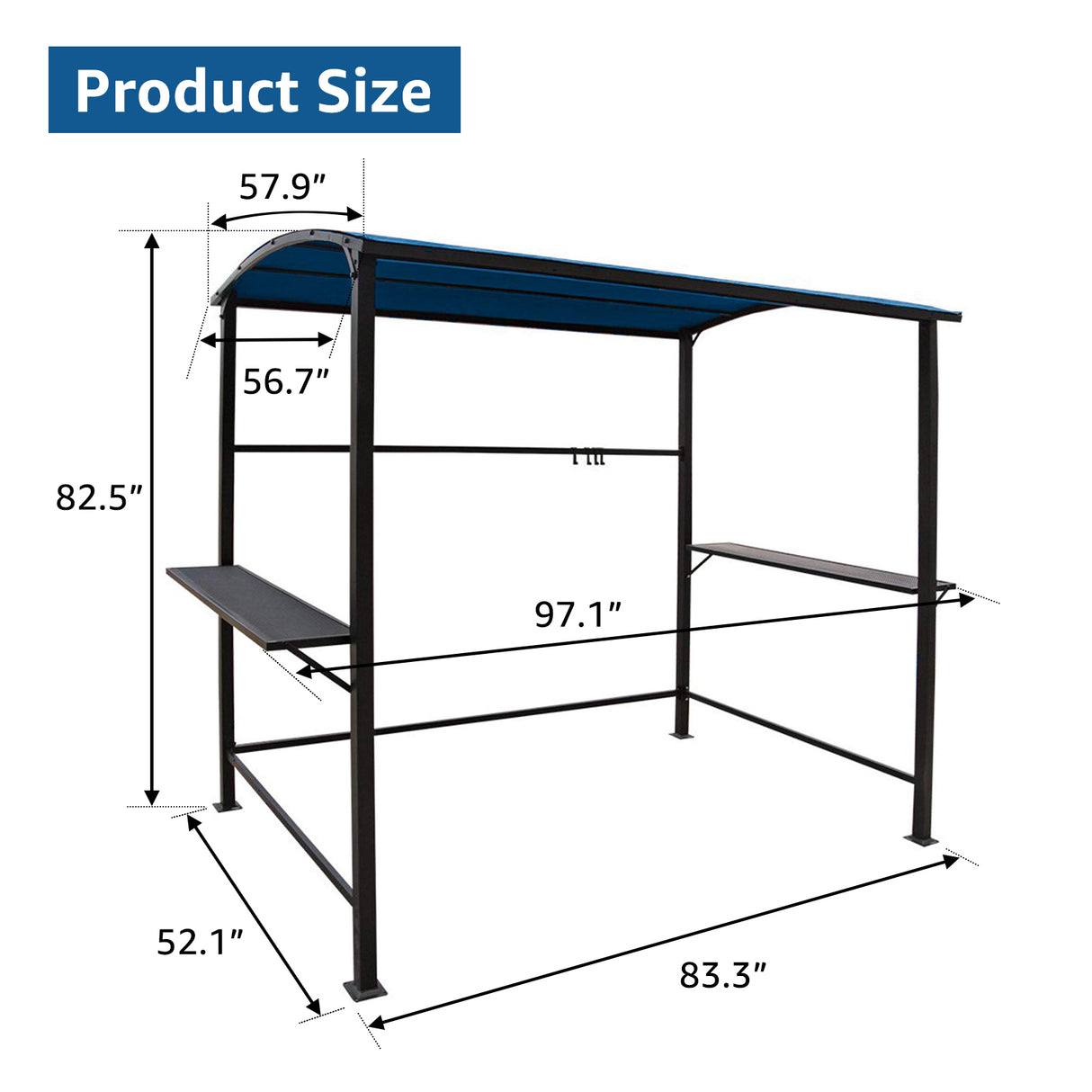 Grill Gazebo 8FT x 4.6FT Outdoor Gazebo Patio Gazebo Canopy Grill BBQ