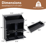 JOIVI Large Potato Storage Wood Bin, Wooden Bread Storage Bins with Removable Drawer & 4 Doors, 31'' Onion Organizer with Grocery Section, Vegetable Organization Cabinet for Kitchen