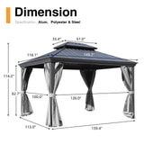 10' X 12' Hardtop Gazebo with Aluminum Frame