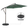 10ft Offset Patio Umbrella with Base Included, Hanging Outdoor Umbrella with Water Sand Filled Umbrella Stand Weights