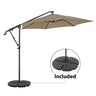 10ft Offset Patio Umbrella with Base Included, Hanging Outdoor Umbrella with Water Sand Filled Umbrella Stand Weights