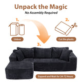 JOIVI Indoor Modular Sectional Sofa, 106" Corduroy Cloud Couch L Shaped Sofas with Deep Seat, Comfy Fluffy Plush Couches, No Assembly Required, Left Chaise