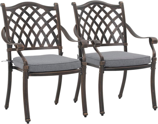Cast Aluminum Patio Chairs Set of 2