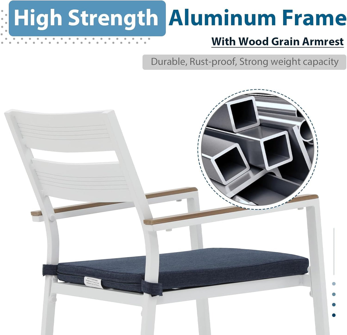 Patio Aluminum Dining Chairs Set of 4