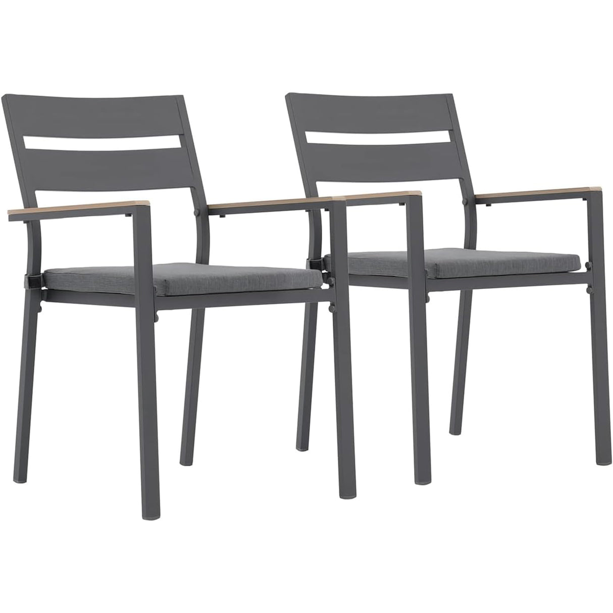 Patio Outdoor Stackable Dining Chairs Set of 2