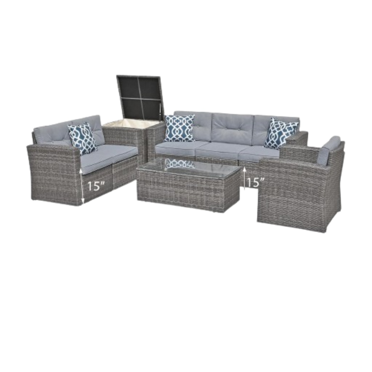 Super Patio 8 Pieces Conversation Set