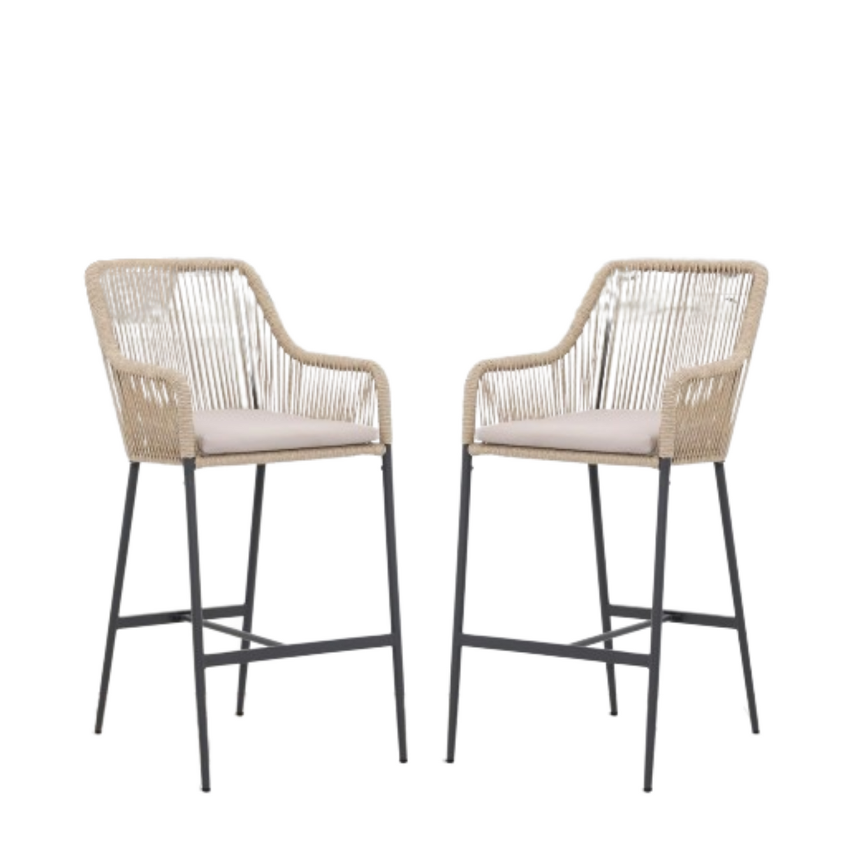 Rattan Counter Height Bar Stools Set