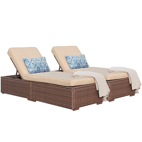 Outdoor Patio Chaise Lounge Chairs Set