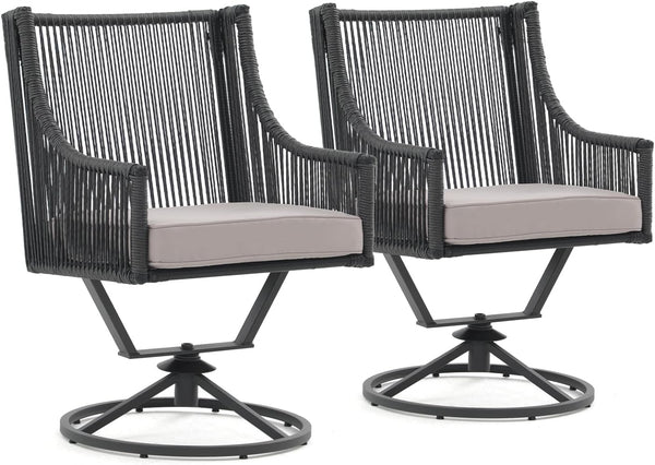 Outdoor 2 Piece Swivel Patio Chair Set