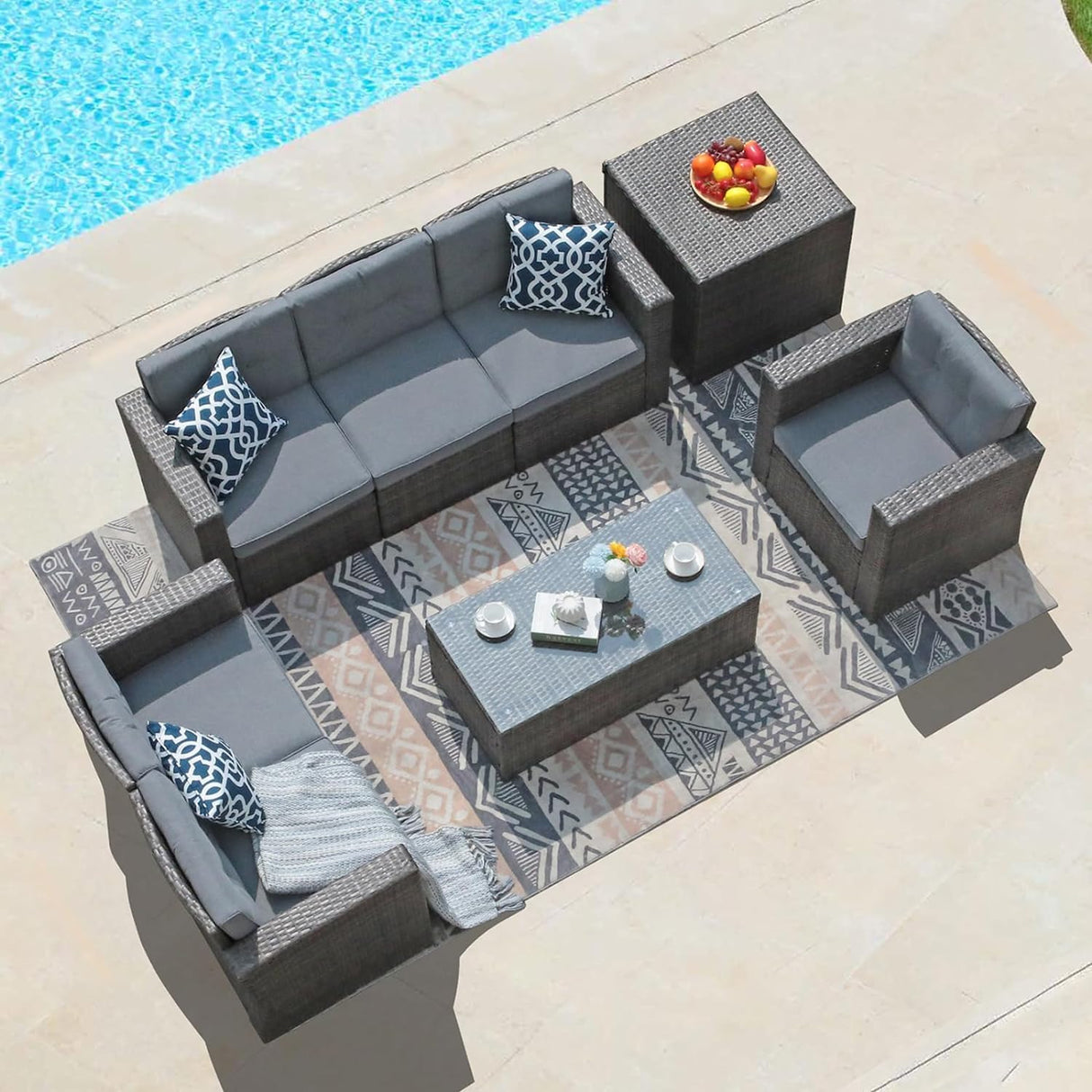 Super Patio 8 Pieces Conversation Set