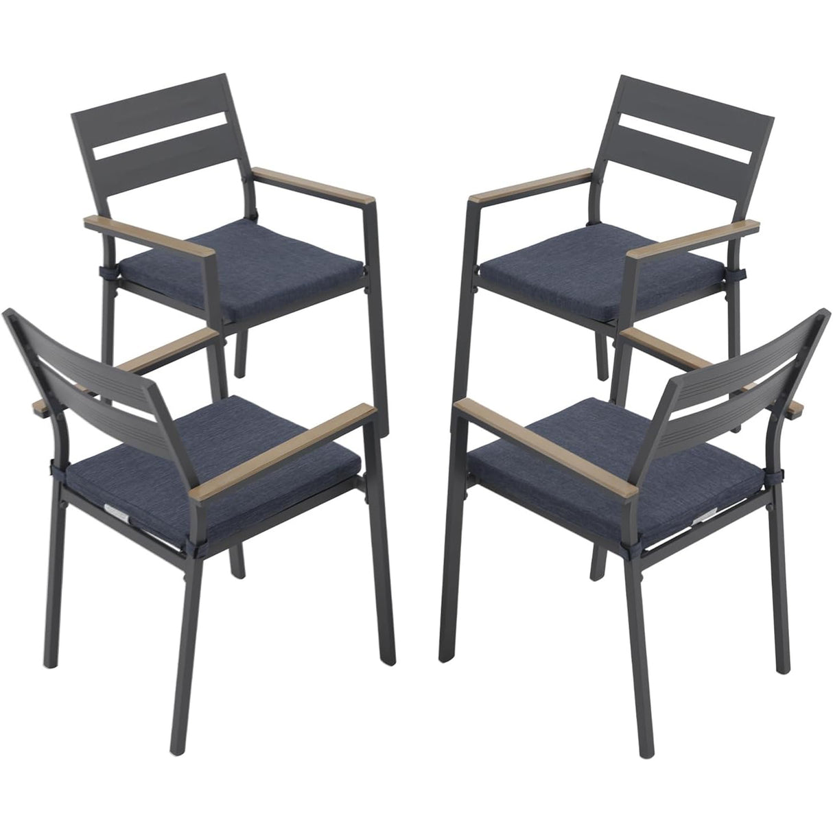 Patio Aluminum Dining Chairs Set of 4