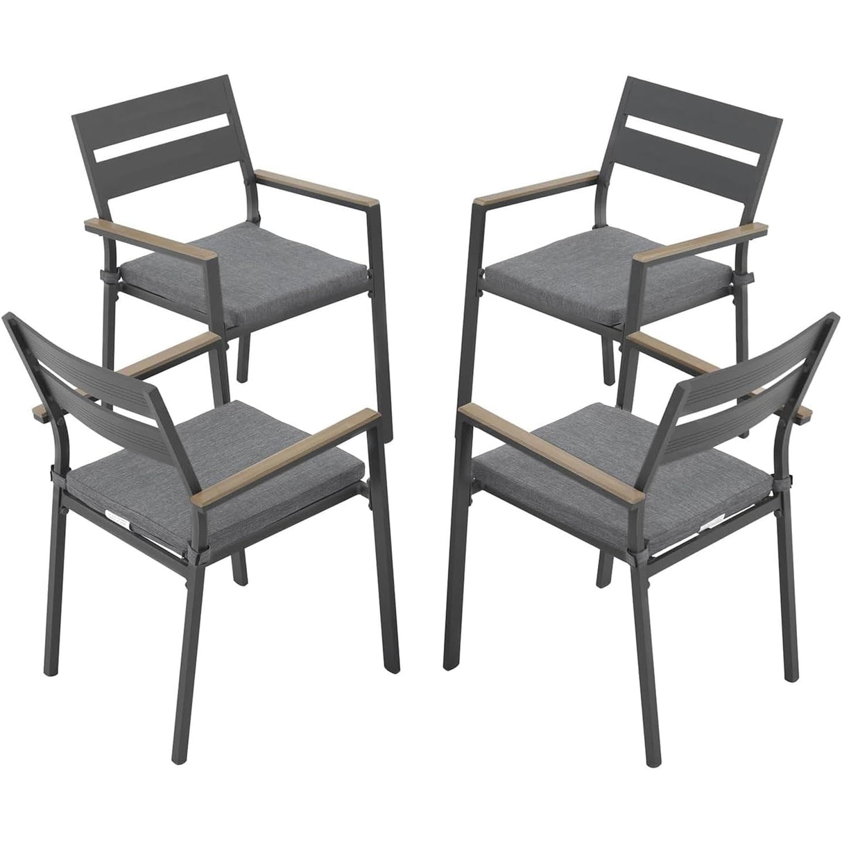 Patio Aluminum Dining Chairs Set of 4