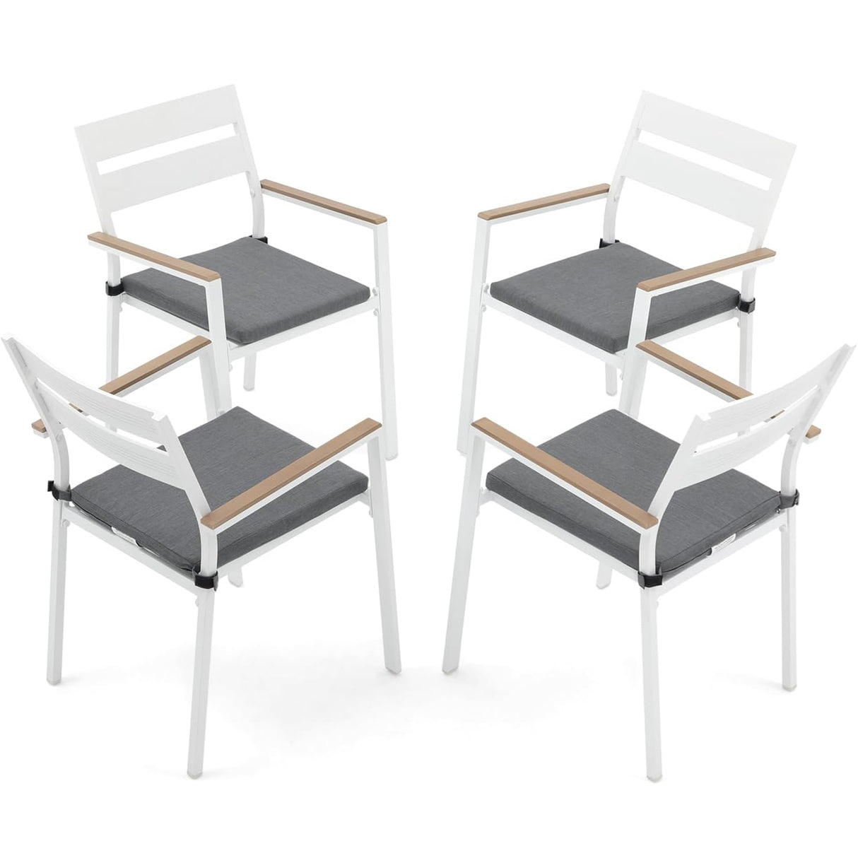 Patio Aluminum Dining Chairs Set of 4