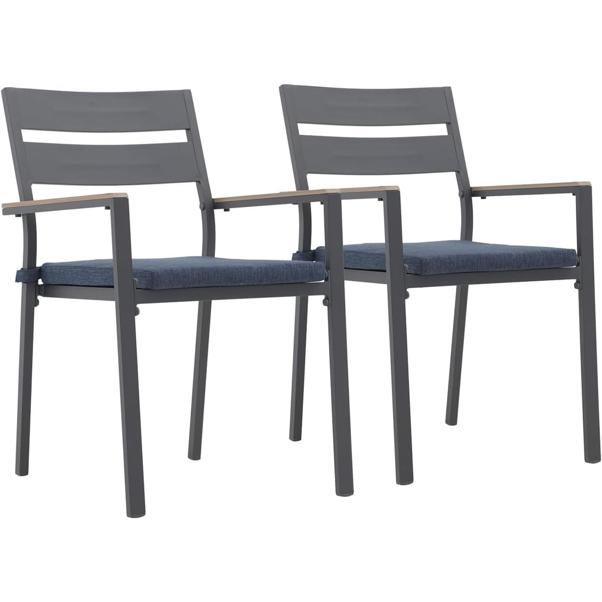 Patio Outdoor Stackable Dining Chairs Set of 2