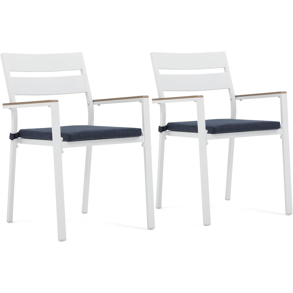 Patio Outdoor Stackable Dining Chairs Set of 2