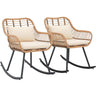 Patio 2 Piece Wicker Rocking Chairs Set