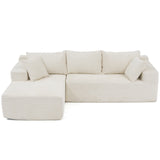 JOIVI Indoor Modular Sectional Sofa, 106" Corduroy Cloud Couch L Shaped Sofas with Deep Seat, Comfy Fluffy Plush Couches, No Assembly Required, Left Chaise
