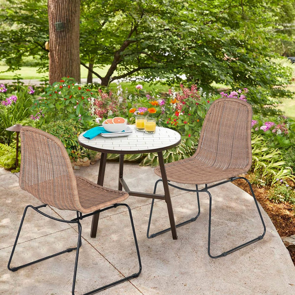 Outdoor Wicker Chairs Set of 2