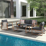 Aluminum Patio 4 Piece Outdoor Conversation Set