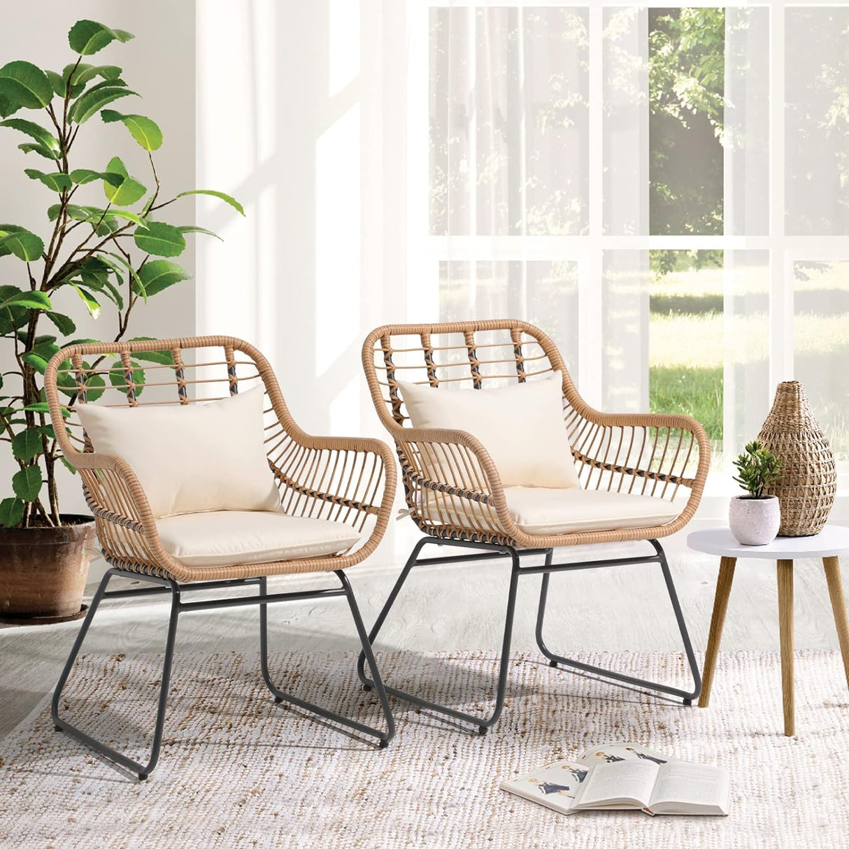 Patio Outdoor Wicker Chairs Set