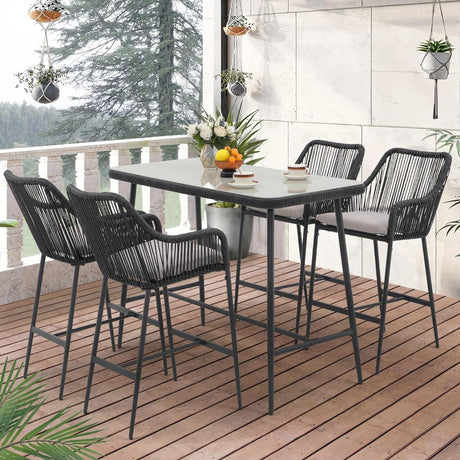 5-Piece Patio Bar Dining Set