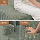 JOIVI Indoor Modular Sectional Sofa, 106" Corduroy Cloud Couch L Shaped Sofas with Deep Seat, Comfy Fluffy Plush Couches, No Assembly Required, Right Chaise