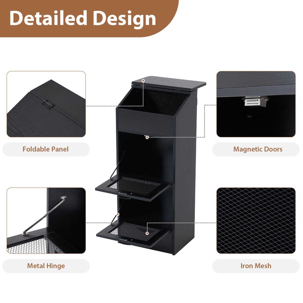 JOIVI Potato Storage Wood Bin, Wooden Bread Storage Bins with Removable Drawer & 2 Doors, 16'' Onion Organizer with Grocery Section, Vegetable Organization Cabinet for Kitchen