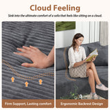 JOIVI Indoor Modular Sectional Sofa, 132'' Corduroy Cloud Couch with Double Chaise, U Shaped Sofas with Deep Seat, Comfy Fluffy Plush Couches, No Assembly Required