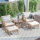 5 Piece Outdoor Wicker Patio Furniture Conversation Set