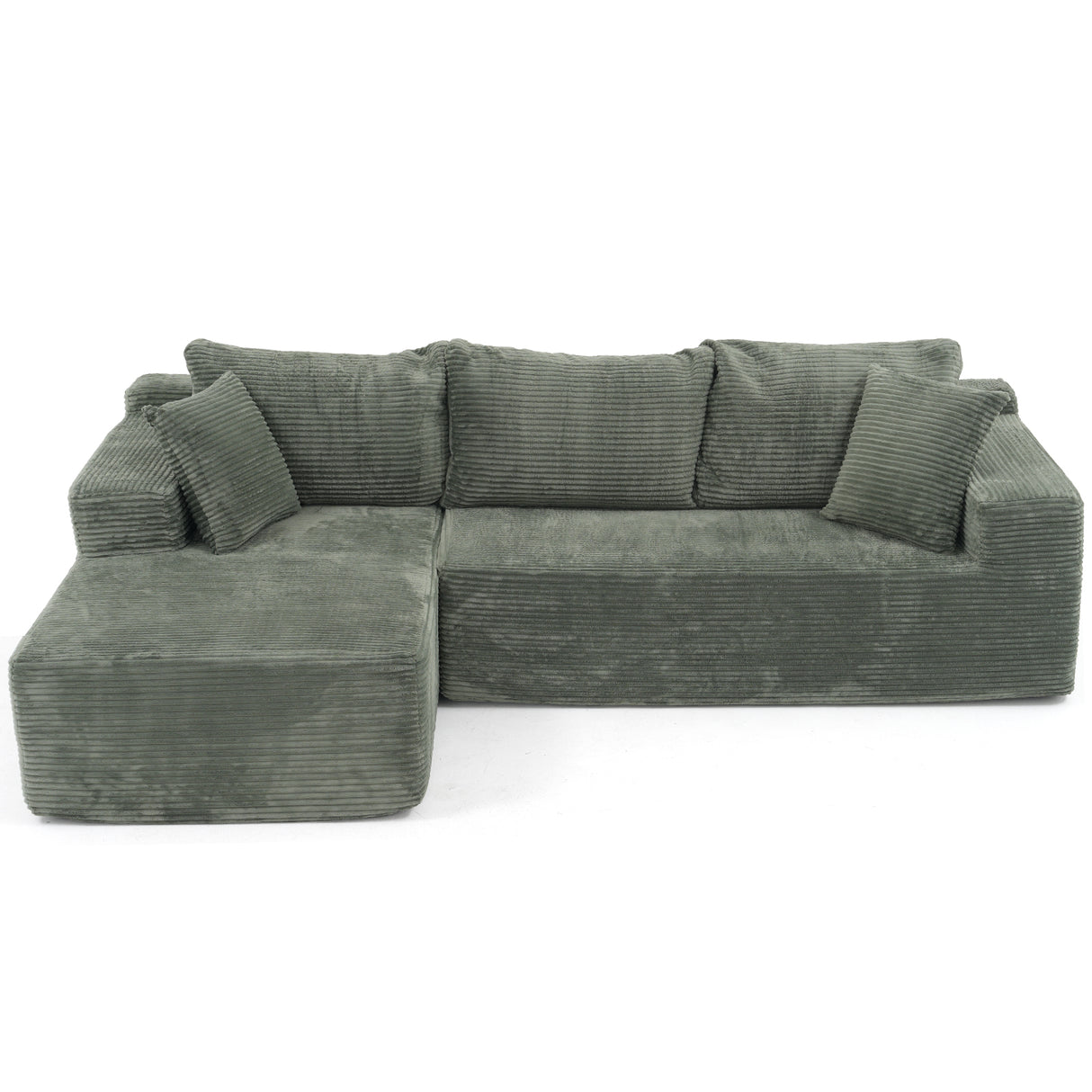 JOIVI Indoor Modular Sectional Sofa, 106" Corduroy Cloud Couch L Shaped Sofas with Deep Seat, Comfy Fluffy Plush Couches, No Assembly Required, Left Chaise
