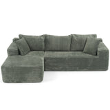 JOIVI Indoor Modular Sectional Sofa, 106" Corduroy Cloud Couch L Shaped Sofas with Deep Seat, Comfy Fluffy Plush Couches, No Assembly Required, Left Chaise