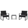 JOIVI 3 Pieces Wicker Patio Bistro Set, Outdoor Rattan Furniture Conversation Set with Tempered Glass Top Table