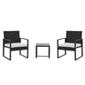 JOIVI 3 Pieces Wicker Patio Bistro Set, Outdoor Rattan Furniture Conversation Set with Tempered Glass Top Table