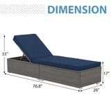 JOIVI Adjustable Wicker Chaise Lounge