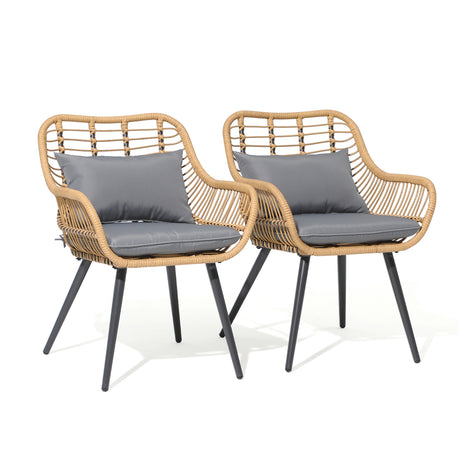 JOIVI Outdoor Wicker Chairs Set of 2