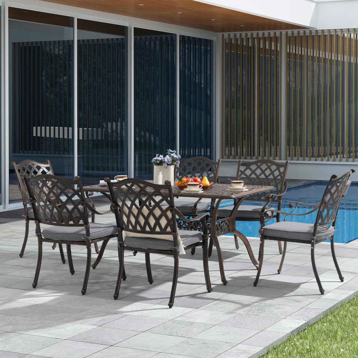 7 Piece Patio Furniture Dining Set