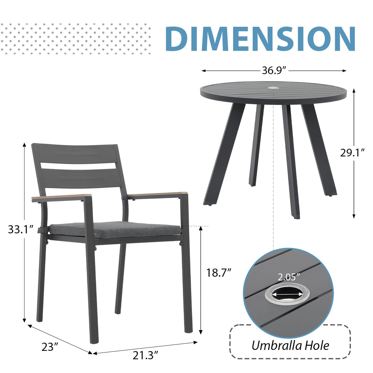 5 Piece Outdoor Dining Set