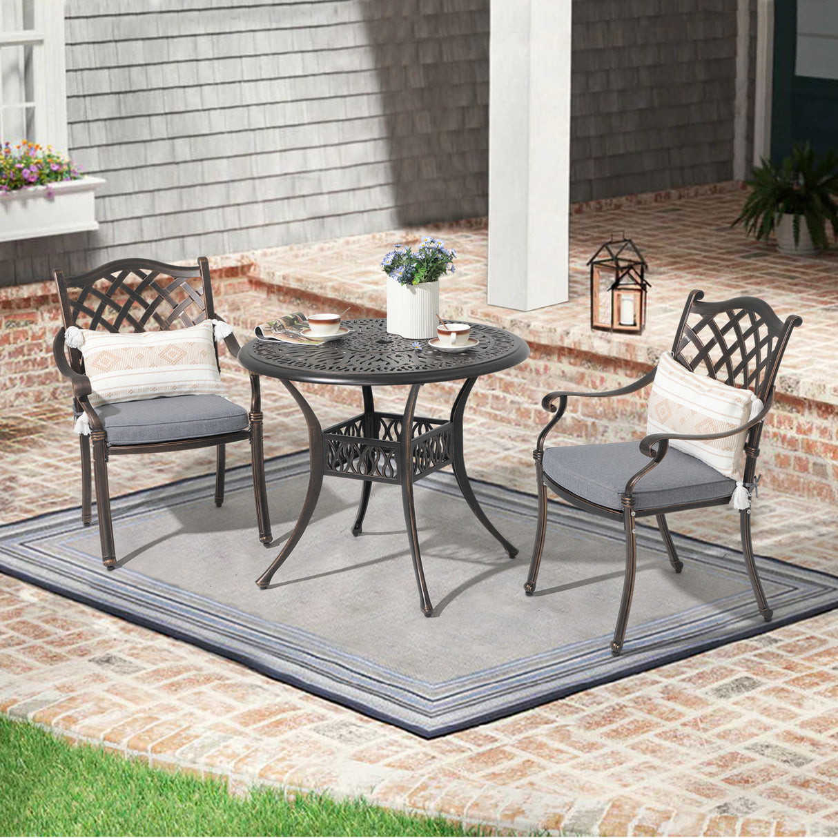 3 Piece Patio Furniture Dining Set