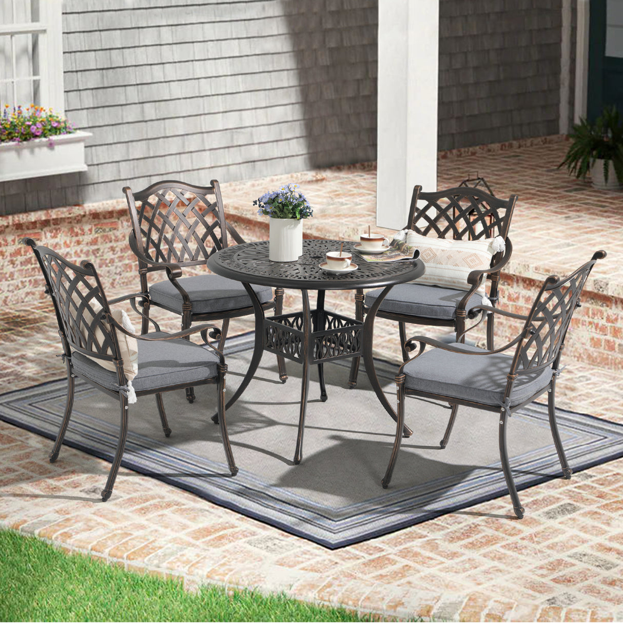 5 Piece Patio Furniture Dining Set