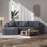 JOIVI Indoor Modular Sectional Sofa, 106" Corduroy Cloud Couch L Shaped Sofas with Deep Seat, Comfy Fluffy Plush Couches, No Assembly Required, Left Chaise