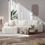 JOIVI Indoor Modular Sectional Sofa, 106" Corduroy Cloud Couch L Shaped Sofas with Deep Seat, Comfy Fluffy Plush Couches, No Assembly Required, Left Chaise