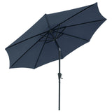 Patio Umbrella Outdoor Table Umbrella of 9-Feet with 8 Ribs and Push Button Tilt and Crank