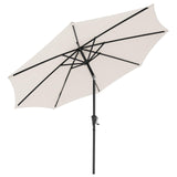 Patio Umbrella Outdoor Table Umbrella of 9-Feet with 8 Ribs and Push Button Tilt and Crank