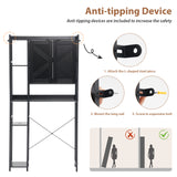 JOIVI Over The Toilet Storage Cabinet, Over Toilet Bathroom Organizer with Adjustable Shelf and Double Doors