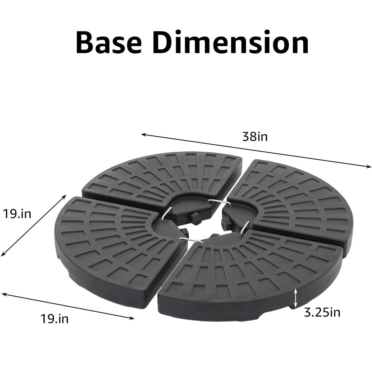 4-Piece Cantilever Offset Patio Umbrella Base, Easy Filling Umbrella Stand Weights, Water/Sand Filled, Max 170lbs